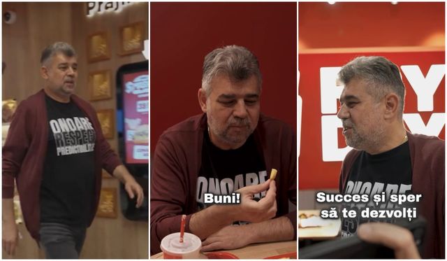 Premierul Marcel Ciolacu s-a dus la fast-food și a comandat dublu cheeseburger