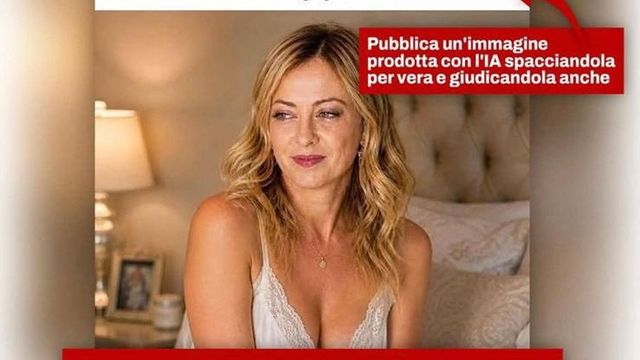 Foto falsa in lingerie, Giorgia Meloni denuncia il deepfake: “Pur di attaccare fanno di tutto”