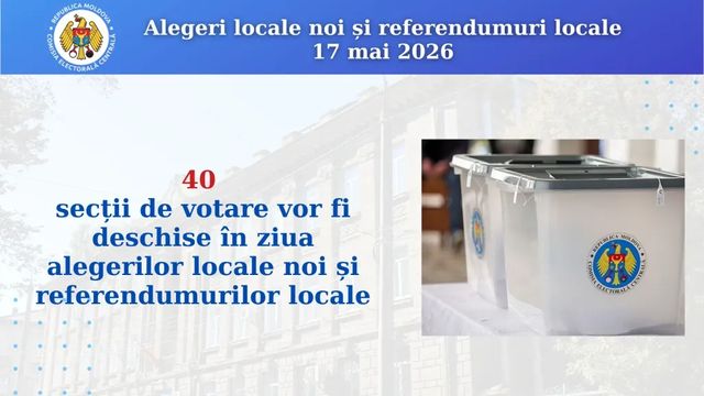 40 de secții de votare vor fi deschise pentru alegerile și referendumurile din 17 mai 2026