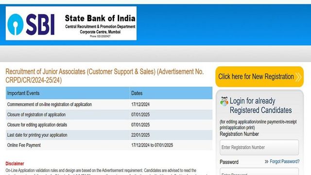 SBI Clerk Recruitment 2024: Registration begins for 13735 JA posts, direct link to apply here