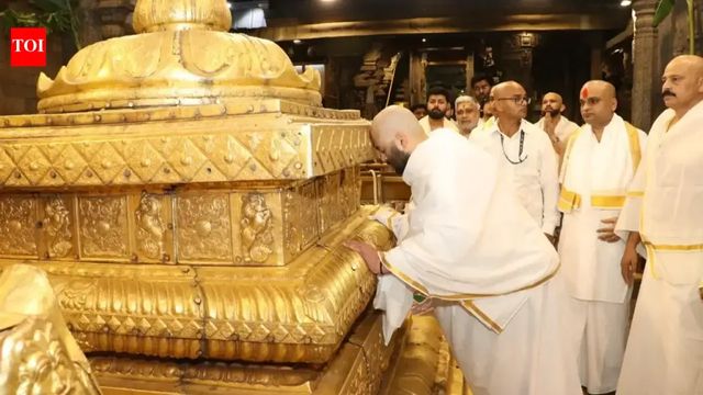 Anant Ambani offers hair at Tirumala, participates in Suprabhata Seva