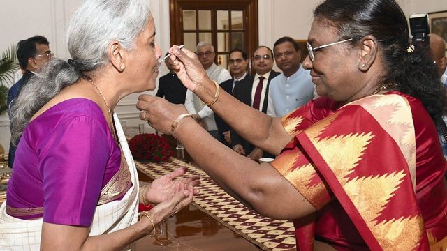 Budget 2024: President Murmu Offers 'Dahi-Cheeni' To FM Sitharaman Ahead Of Budget Presentation