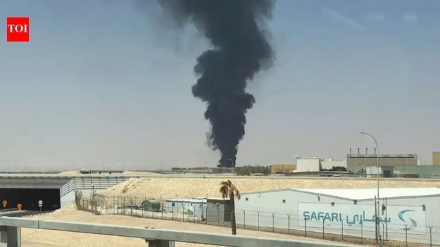 Flames, huge plume of black smoke seen near Riyadh airport amid Houthi strikes