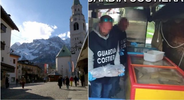 Cortina d’Ampezzo, pesce scaduto nei ristoranti dei vip: dai gamberi al salmone, sequestri e maxi-multe