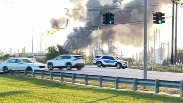 Large oil refinery explosion near Texas coast forces residents to shelter in place