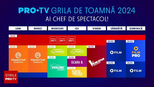 Grila de toamnă a Pro TV. Când revine MasterChef cu Florin Dumitrescu, Sorin Bontea și Cătălin Scărlătescu