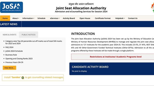 JoSAA Counselling 2024: Registration Begins, Check Steps To Apply