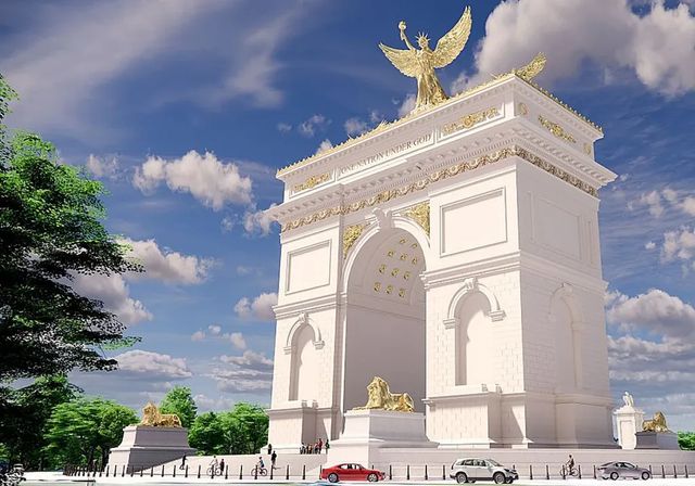 Trump quiere albergar una base militar en el futuro arco de triunfo de Washington