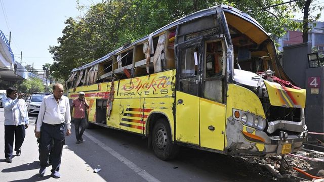 Two killed, 23 injured as sleeper bus overturns in central Delhi