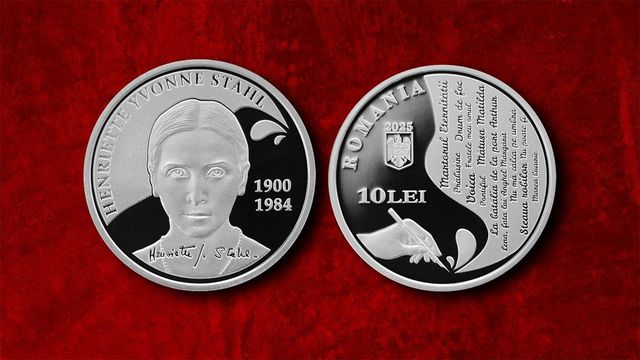 Monedă aniversară din argint dedicată scriitoarei Henriette Yvonne Stahl