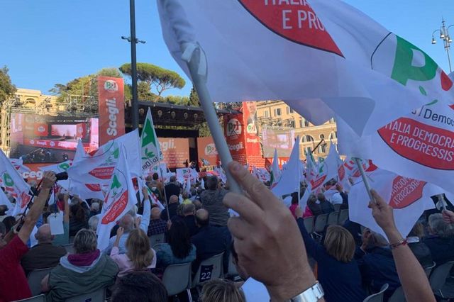 Elezioni 2022, Pd in Piazza del Popolo a Roma
