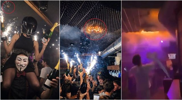 Crans-Montana, il momento in cui scoppia l’incendio: la foto delle candele accese verso il soffitto e le fiamme che divampano