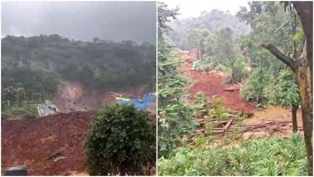 Landslide at Wayanad tunnel project site, many trapped