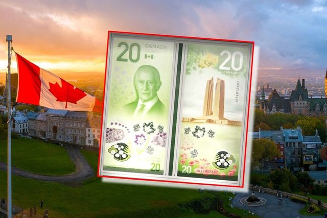 Bancnota de 20 de dolari canadieni cu Charles al III-lea