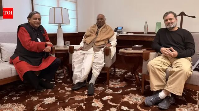 Shashi Tharoor Meets Rahul Gandhi, Mallikarjun Kharge Amid Speculation Of Internal Rift