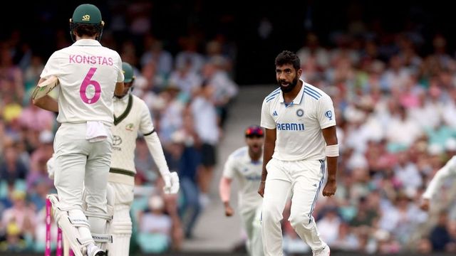 Jasprit Bumrah has heated exchange with Sam Konstas