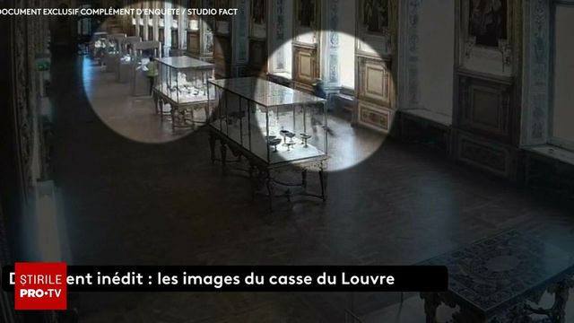 Imagini cu jaful de la Muzeul Luvru, prezentate de televiziunea franceză