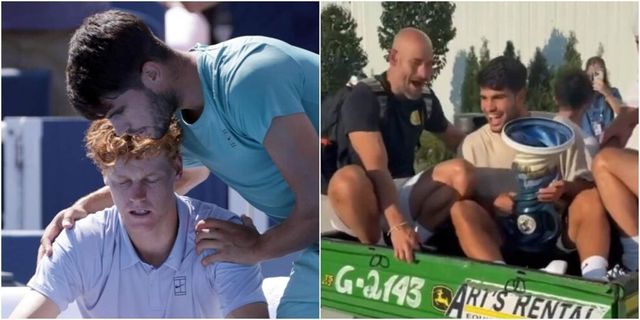 Alcaraz festeggia la vittoria a Cincinnati e i tifosi di Sinner lo attaccano sui social