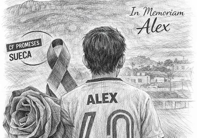 Álex, el joven futbolista y fallero por el que llora Sueca