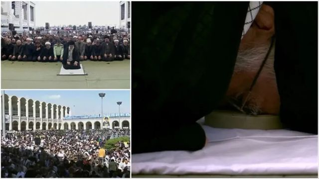 Teheran, in migliaia al funerale di Nasrallah | Khamenei con un fucile al fianco