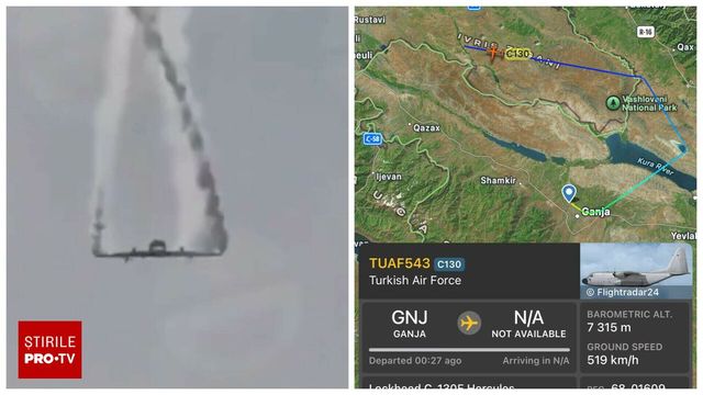 Turcia, în doliu! Un avion de transport militar s-a prăbușit la granița cu Azerbaidjanul