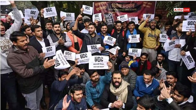 Delhi University students protest against new UGC regulations