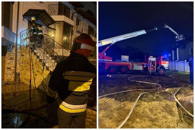 Incendiu în Chișinău. Acoperișul unui complex de locuințe a luat foc