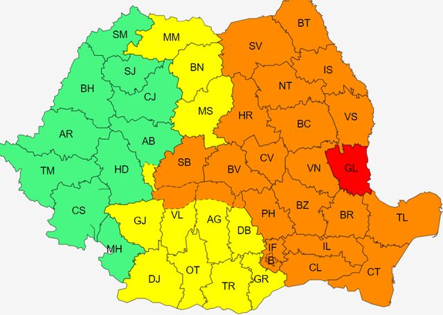 Codul roșu se extinde în mai multe județe din Moldova