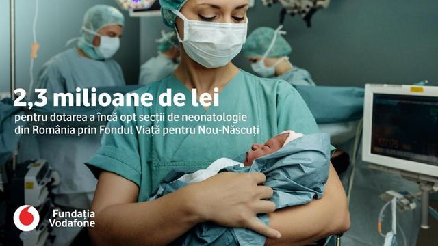 Fundația Vodafone investește 2,3 milioane de lei în dotarea a opt secții de neonatologie din România