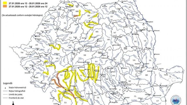 Risc de inundații pentru mai multe râuri