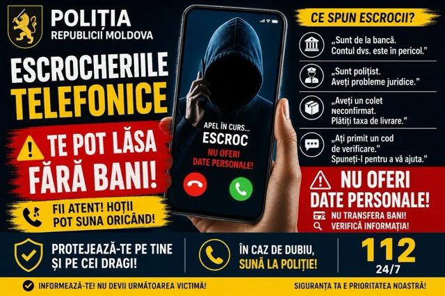 Escrocherii telefonice în creștere: o victimă a pierdut peste 2 milioane de lei