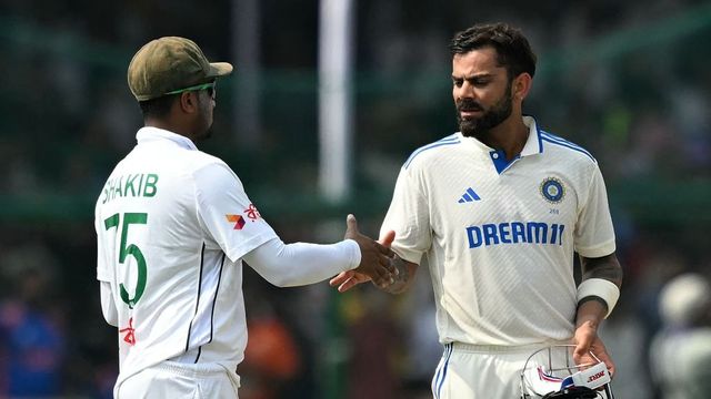 India vs Bangladesh 2024: Virat Kohli gifts signed bat to Shakib Al Hasan after last Test