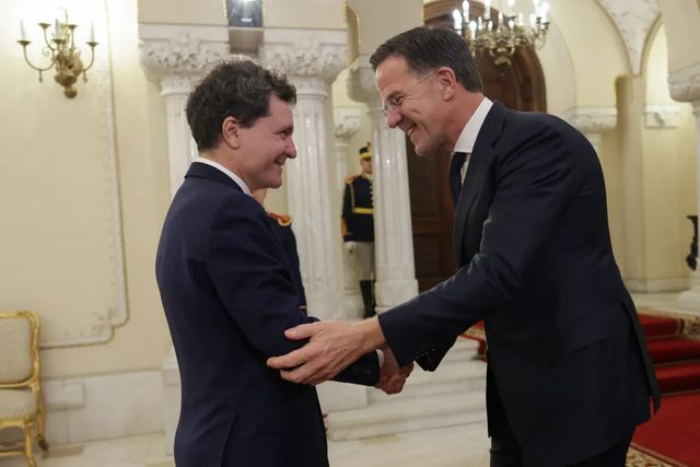 Nicușor Dan, întâlnire cu Mark Rutte la sediul Alianței Nord-Atlantice
