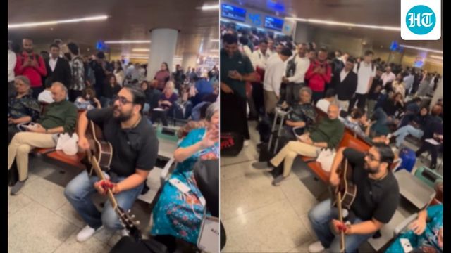 African woman climbs onto IndiGo counter at Mumbai airport amid mass flight cancellations. Watch