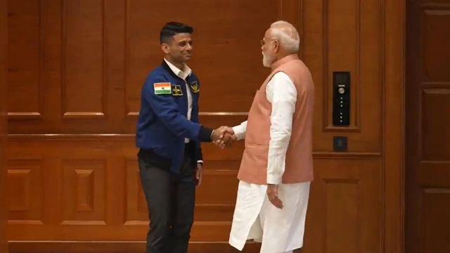 Astronaut Shubhanshu Shukla meets PM Modi, gifts Axiom-4 mission patch