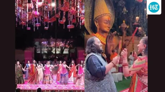 Mukesh Ambani, Nita Ambani and family dance to Garba and Dandiya as Navratri celebrations begin at Antilia – Watch