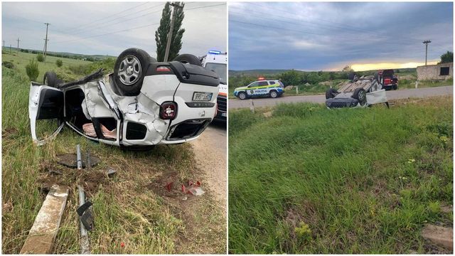 Un tren marfar a lovit un automobil la o trecere de cale ferată