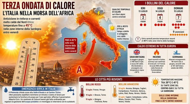 Caldo, giovedì salgono a 15 le città col bollino rosso