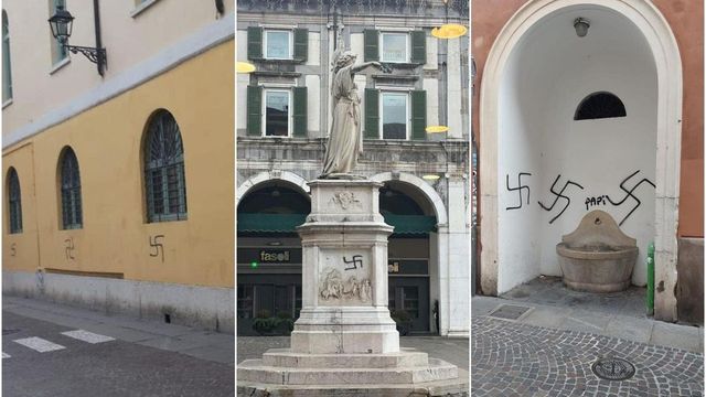 Brescia, svastiche in piazza della Loggia