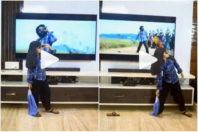 Little Girl Imitates Allu Arjun’s Hook Step From Srivalli Song, People Call Her a Cutie | Watch