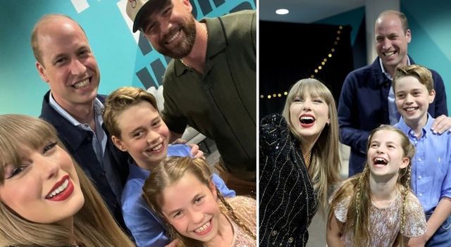 Selfie reale per Taylor Swift, in posa col principe William e i suoi due figli