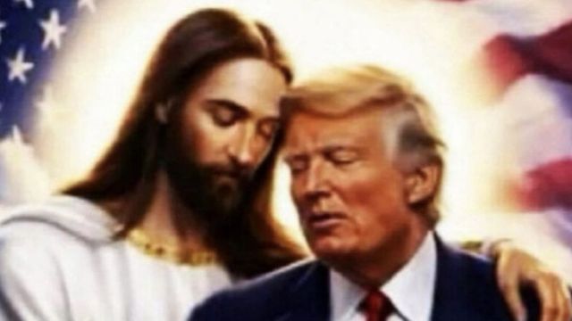 Trump ripubblica un post che lo ritrae con Gesù, 'il tycoon scelto da Dio'