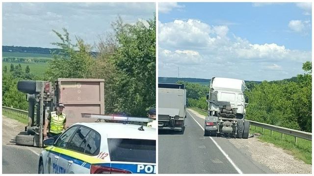 Un camion s-a răsturnat la Orhei