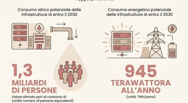 Entro il 2030 l'Intelligenza Artificiale consumerà l'acqua usata da 1,3 miliardi di persone
