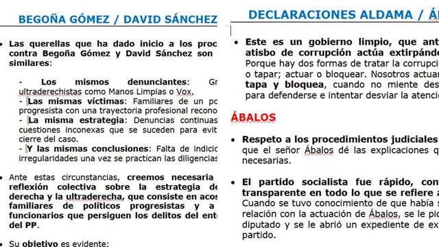 Moncloa filtra por error su argumento sobre los Presupuestos, Aldama y Begoña Gómez para el Consejo de Ministros de hoy