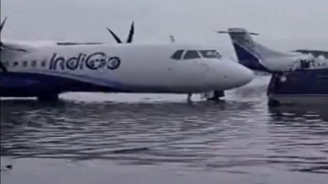 Incessant rain causes waterlogging in Kolkata airport runway, taxiways