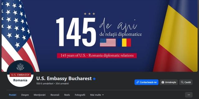 Ambasada SUA suspendă activitatea pe Facebook din lipsă de fonduri