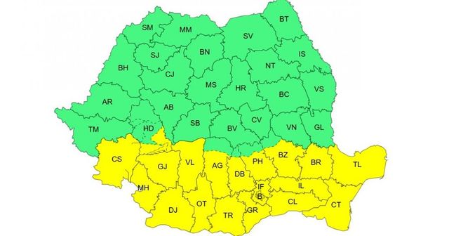 Cod galben de ninsori, viscol și polei în mai multe zone din țară. Vreme severă până joi