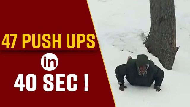 BSF Jawan Completes 47 Push Ups Within 40 Seconds in Freezing Cold, Leaves People in Awe | Watch