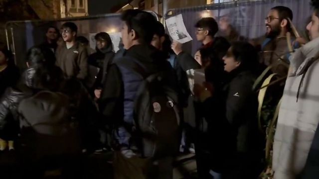 Indian students protest outside Oxford Union over debate on Kashmir